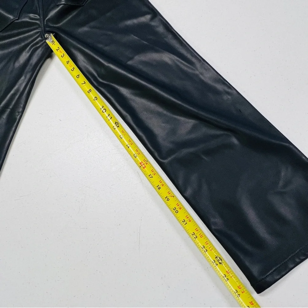 LOFT Five Pocket Straight Pants in Faux Leather 29 - 8 NWT BLACK - Picture 8 of 9